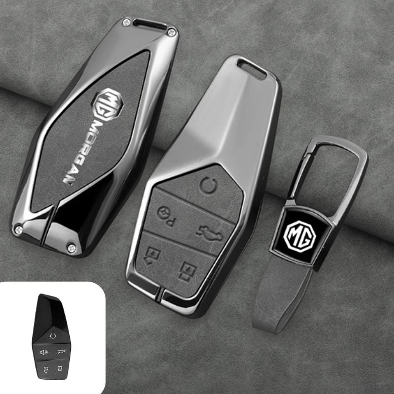Load image into Gallery viewer, MG Zinc Alloy + PU Leather Smart Remote Control Car Key Fob Case Cover For MG ONE
