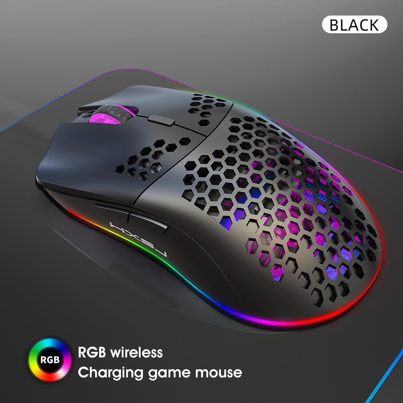 Load image into Gallery viewer, Wireless Lightweight RGB Gaming Mouse With Honeycomb Shell 6 Programmable Buttons
