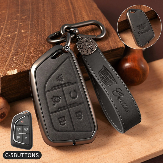 Cadillac Crazy Horse Leather Car Key Fob Case Cover For XT5, XT4, XT6, CT4, CT5, CT6, ATS-L, XTS, TS-L - i-Station Mobile Phone & Electronic Device Repair and Accessories