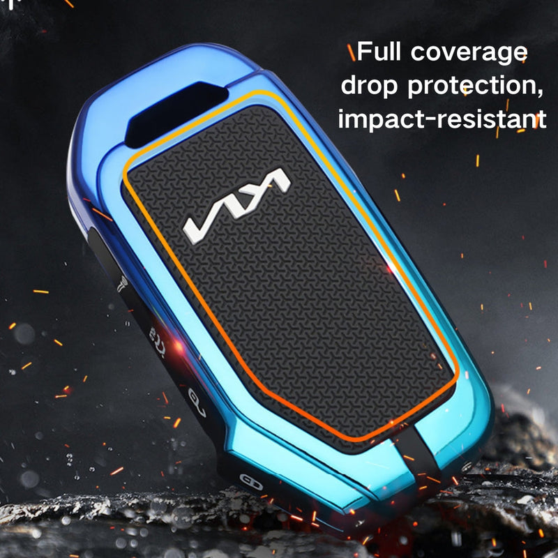 Load image into Gallery viewer, Kia Zinc Alloy + Silicone Car Key Fob Case Cover For K5, Seltos, Sportage, Sorento, Cerato, Ceed, Niro EV, Telluride, Soul, Proceed - i-Station Mobile Phone &amp; Electronic Device Repair and Accessories

