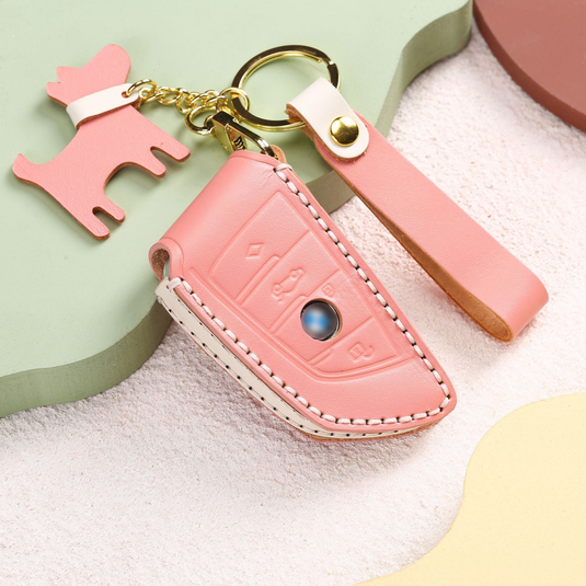 BMW Genuine Leather Full Protection Car Key Fob Case Cover For 1 Series, 3 Series, 5 Series, 7 Series, X1, X3, X5