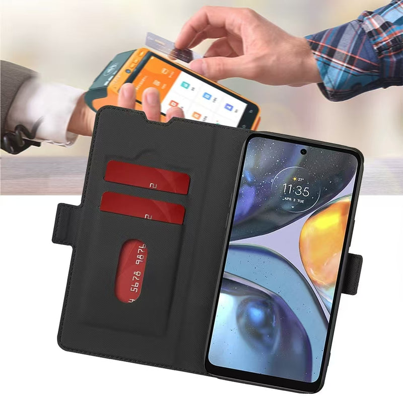 Load image into Gallery viewer, [With Card Slot] Motorola Moto Edge 30/Neo Patchwork Minimalist Leather Wallet Series Case
