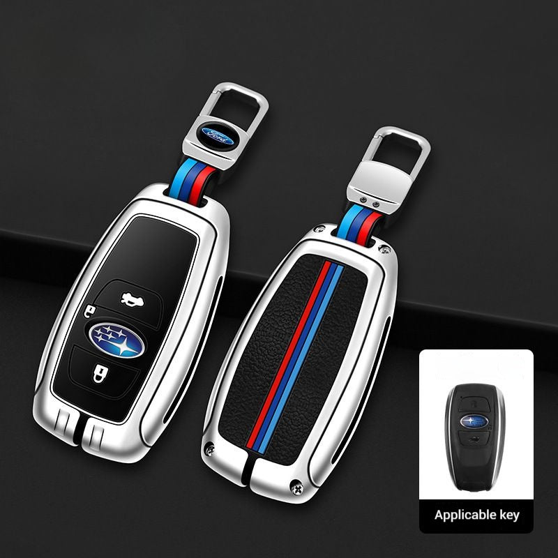 Load image into Gallery viewer, Subaru Metal Shell &amp; Soft Silicone Full Protection Remote Car Key Fob Case Cover For Outback, Forester, Impreza, WRX, XV, Crosstrek, Legacy
