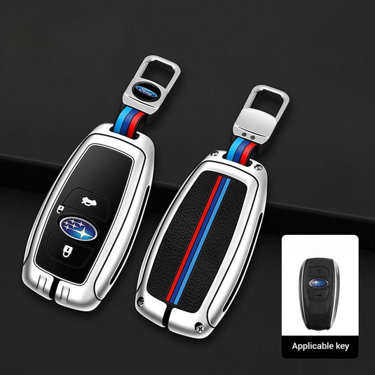 Subaru Metal Shell & Soft Silicone Full Protection Remote Car Key Fob Case Cover For Outback, Forester, Impreza, WRX, XV, Crosstrek, Legacy