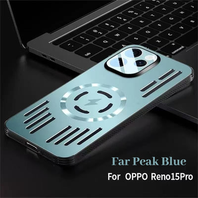 [Magsafe Compatible] OPPO Reno15 Pro Metal Matte Magnetic Hollow Cooling Case - i-Station Mobile Phone & Electronic Device Repair and Accessories