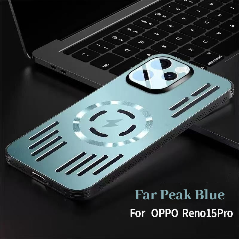 [Magsafe Compatible] OPPO Reno15 Pro Metal Matte Magnetic Hollow Cooling Case - i-Station Mobile Phone & Electronic Device Repair and Accessories