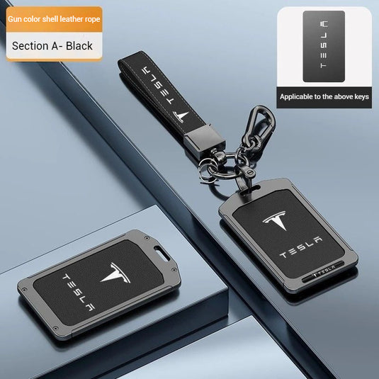 Tesla Alloy-Framed Leather Card Key Case for Model 3 & Model Y - i-Station Mobile Phone & Electronic Device Repair and Accessories