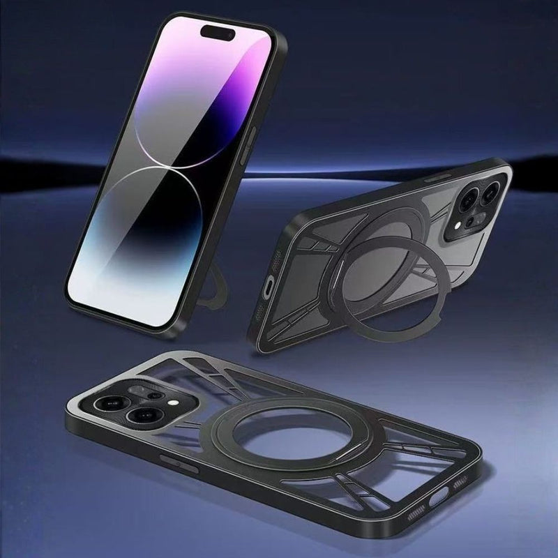 Load image into Gallery viewer, OPPO Find X9/Pro 360° rotation Stand Ice-Cooling Hollow Metal Magnetic Case
