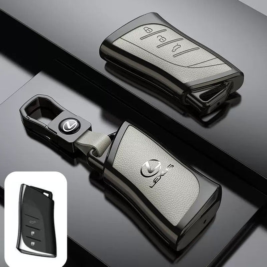 Lexus Zinc Alloy + PU Leather Car Key Fob Case Cover For ES200, ES300, RX350, NX350H, LS500H