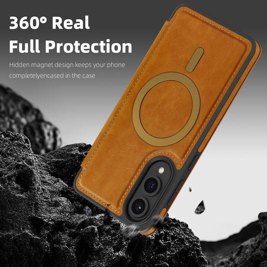 [With Card Slot] Samsung Galaxy S25 Edge (SM-S937) - Business Leather Flip Magnetic Case