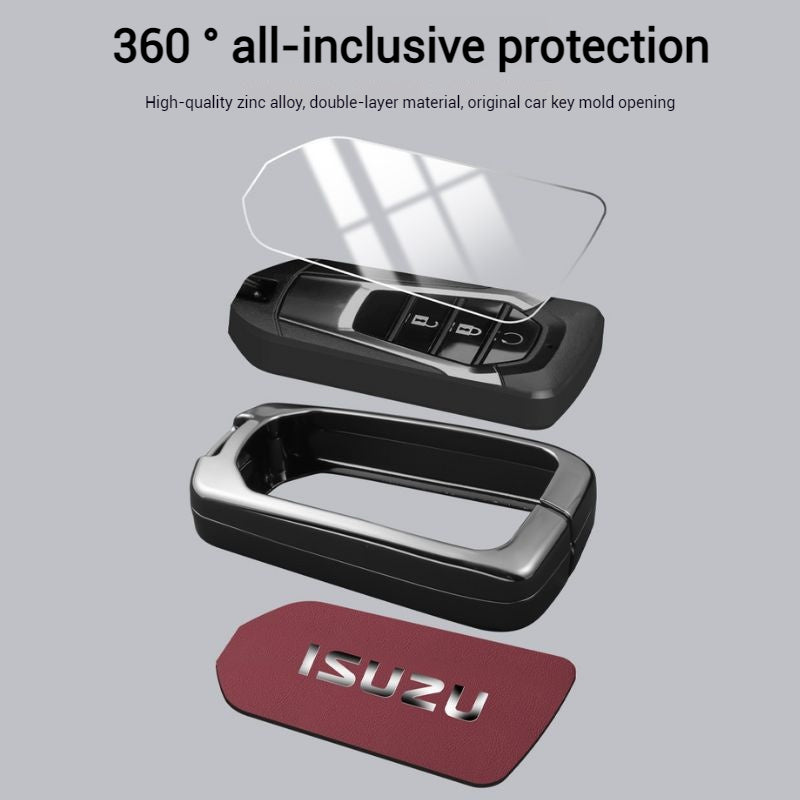 Load image into Gallery viewer, Isuzu Zinc Alloy PU Leather Car Key Fob Case Cover For D-MAX, MUX
