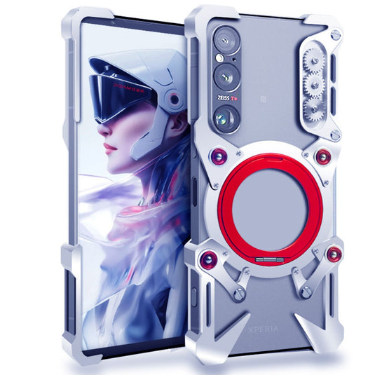 [With 360° Rotating Stand] Sony Xperia 5 IV Aluminum Alloy Metal Frame Shockproof Case