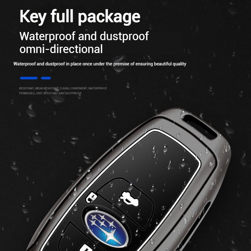 Load image into Gallery viewer, Subaru Metal Shell &amp; Soft Silicone Full Protection Remote Car Key Fob Case Cover For Outback, Forester, Impreza, WRX, XV, Crosstrek, Legacy
