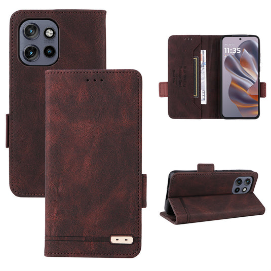 [Built-in Card Slot] Motorola Moto Edge 50 Neo Leather Flip Shockproof Essentials Series Case