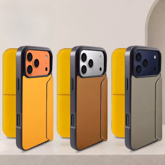 [With Card Slot] Apple iPhone 18 Pro & Max - HANATORA Business Drop Proof Genuine Leather Flip Wallet Series Case