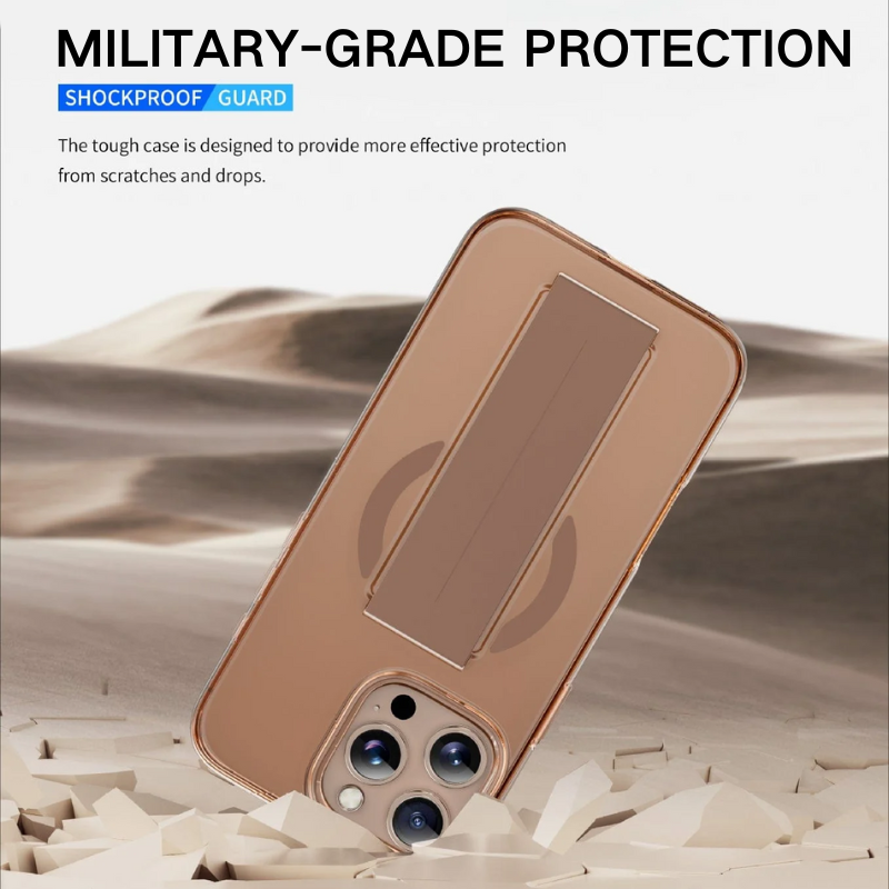 Load image into Gallery viewer, [With Grip Strap][Magsafe Compatible] Apple iPhone 16 Pro/Pro Max Military-Grade Clear Shockproof Protective Essentials Series Case
