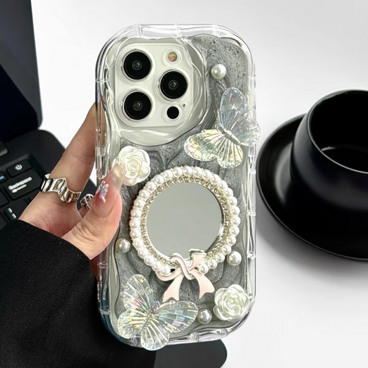 [Built-in Mirror] Apple iPhone 16/Plus/Pro/Pro Max Full-wrap 3D Anti-drop BlingBling Series Case