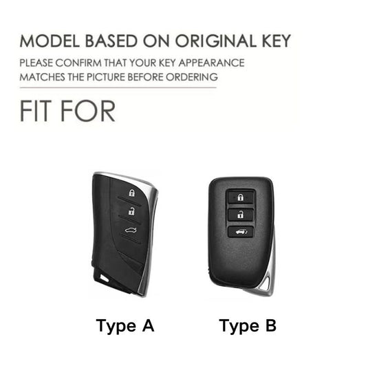 Lexus Zinc Alloy + PU Leather Car Key Fob Case Cover For ES200, ES300, RX350, NX350H, LS500H