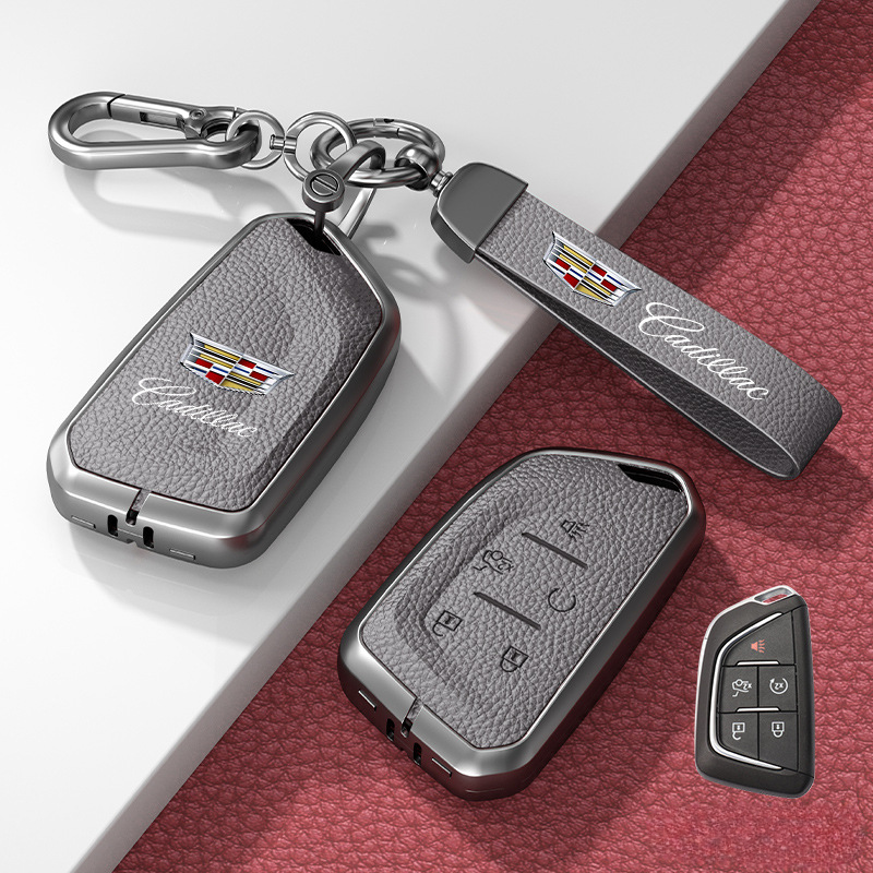 Load image into Gallery viewer, Cadillac Zinc Alloy + Leather Protection Car Key Fob Case Cover For XT5, TS-L, CT6, XT4, XTS - i-Station Mobile Phone &amp; Electronic Device Repair and Accessories
