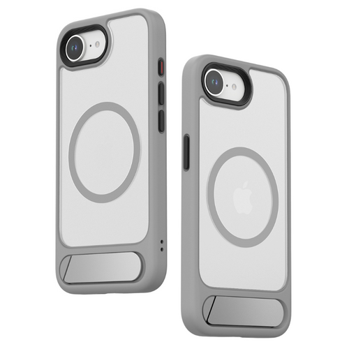 [Magsafe Compatible] Apple iPhone 16e - Semi-Transparent Shockproof Essentials Series Case With Stand