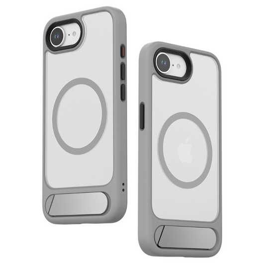[Magsafe Compatible] Apple iPhone 16e - Semi-Transparent Shockproof Essentials Series Case With Stand