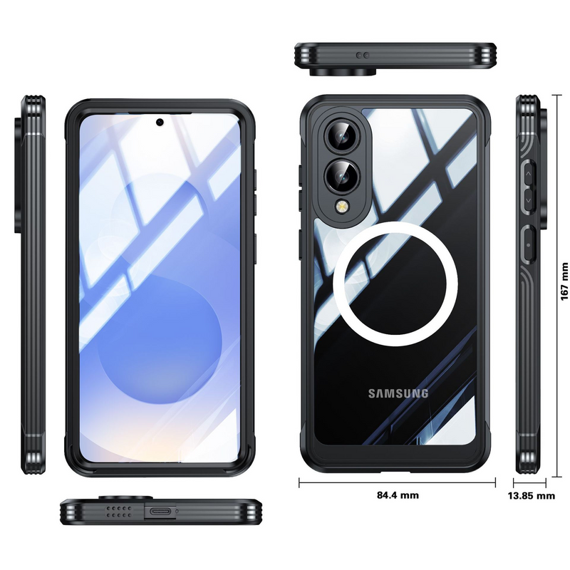 Load image into Gallery viewer, [Magsafe Compatible] Samsung Galaxy S25 Edge (SM-S937) - 9H Glass Three-proof Full Cover Heavy Duty Series Case
