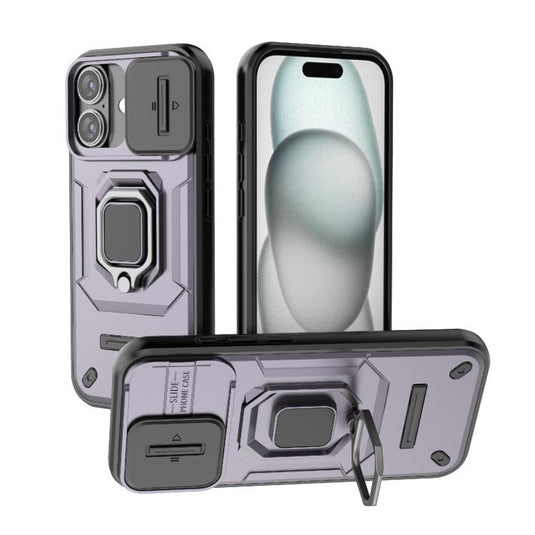 [With Lens Cover][Built-in Stand] Apple iPhone 17/Air/Pro/Max - Shield Shockproof Rugged Heavy Duty Case