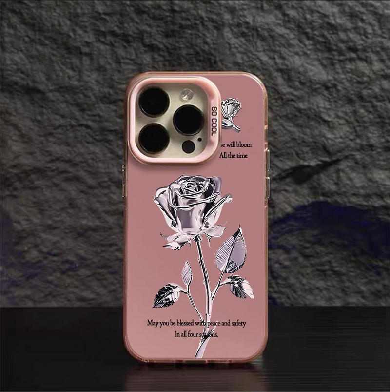 Load image into Gallery viewer, Apple iPhone 12/Pro/Pro Max 3D Rose Full-cover Silicone BlingBling Series Case
