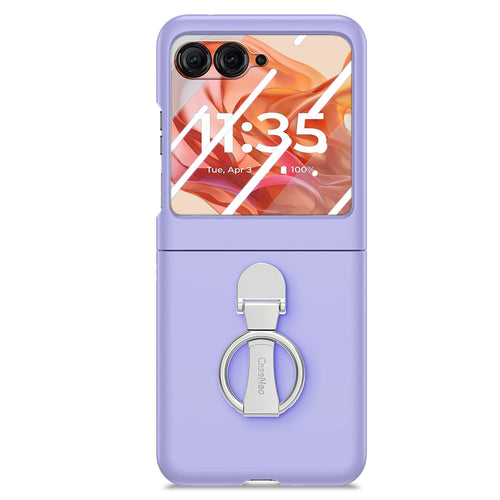 [Built-in Ring Bracket] Motorola Moto Razr 60 Minimalist Solid Color Case with Built-in Screen Protection