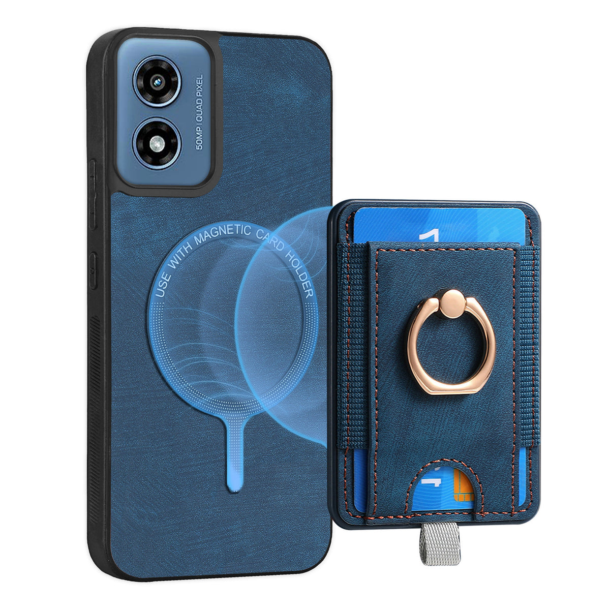 [With Ring Bracket][Detachable] Motorola Moto Edge 50 Fusion Shockproof Wallet Series Case With Card Slot - i-Station Mobile Phone & Electronic Device Repair and Accessories
