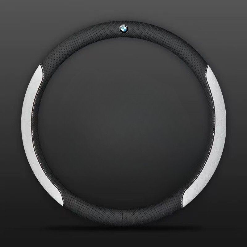 Load image into Gallery viewer, BMW PU Leather Steering Wheel Cover with Heat-Pressed Embossed Texture For 5 Series (530), 3 Series, 7 Series, 1 Series, X1, X2, X3, X4, X5, i3, iX3
