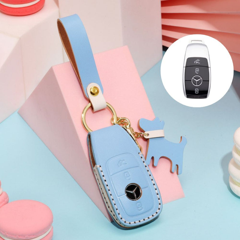 Load image into Gallery viewer, Mercedes Benz Genuine Leather Full Protection Car Key Fob Case Cover For Benz A-Class, C-Class, E-Class, G-Class, S-Class
