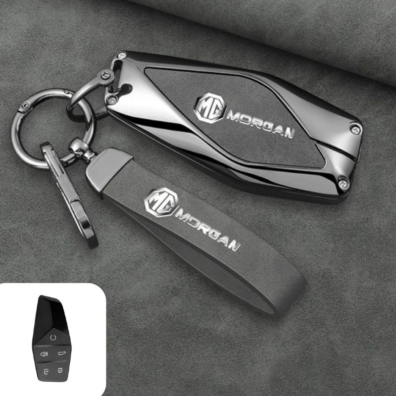 Load image into Gallery viewer, MG Zinc Alloy + PU Leather Smart Remote Control Car Key Fob Case Cover For MG ONE
