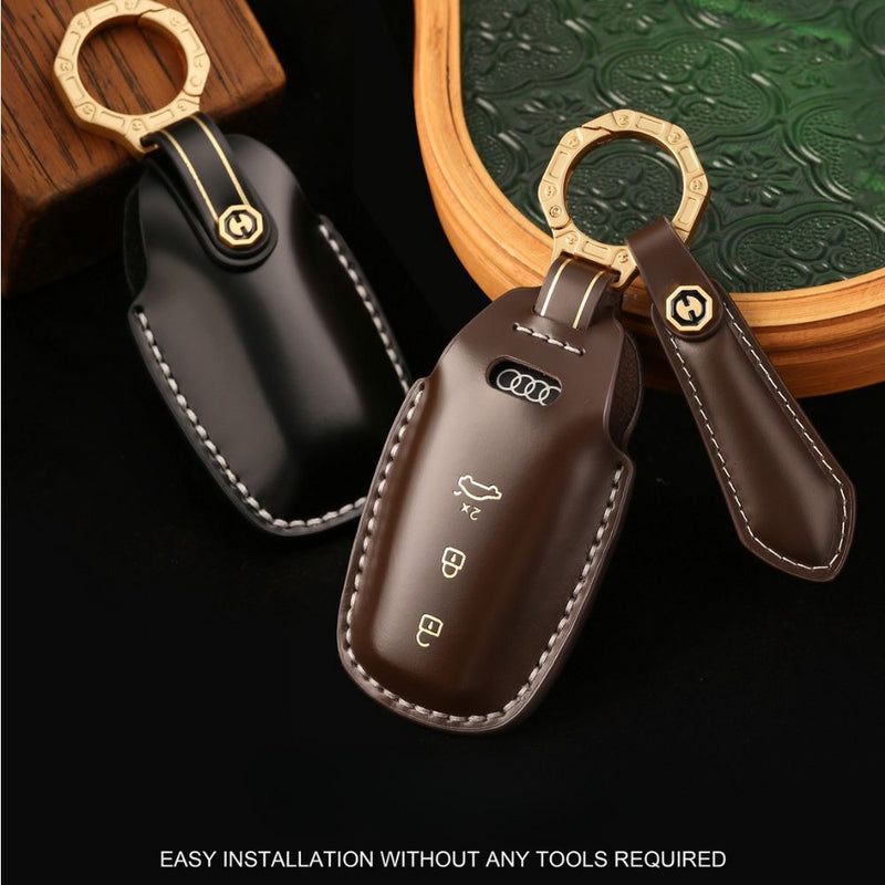 Load image into Gallery viewer, Audi Genuine Leather Protection Car Key Fob Case Cover For A5L 2025, Q6L e-tron 2025
