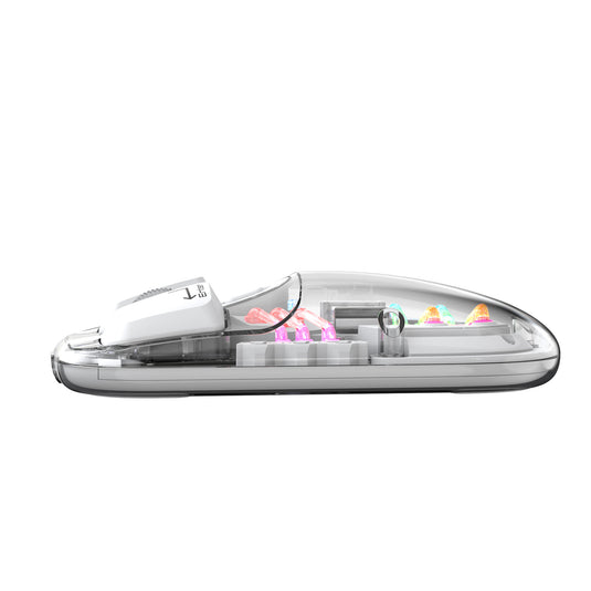 Wireless Dual-Mode RGB Bluetooth Lightweight Noise-Fre Mouse Ergonomic Universal Hots Clear Shell Gaming Mouse