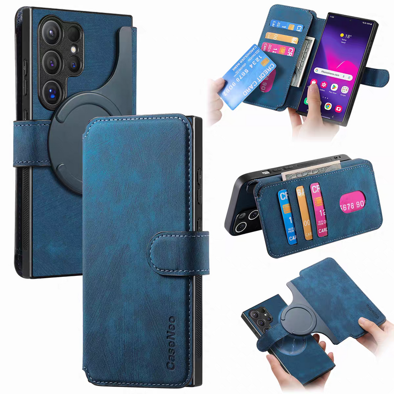 Load image into Gallery viewer, [Magsafe Compatible][Detachable] Samsung Galaxy A53 5G SM-A536 Leather Flip Shockproof Wallet Series Case With Card Slot
