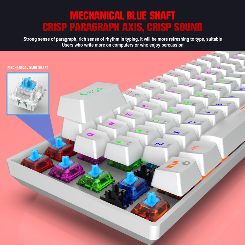 Load image into Gallery viewer, 60% Mechanical Keyboard with Coiled Cable, 2.4Ghz/Bluetooth/Wired, Wireless Bluetooth Mini Keyboard 61 Keys, RGB Hot Swappable Blue Switch Gaming Keyboard
