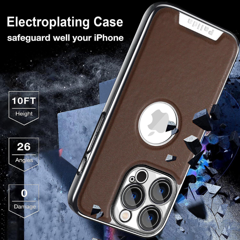 Load image into Gallery viewer, [With Camera Protector] Apple iPhone 15/Pro/Pro Max - Business Electroplated Leather Heat Dissipation Shockproof Case
