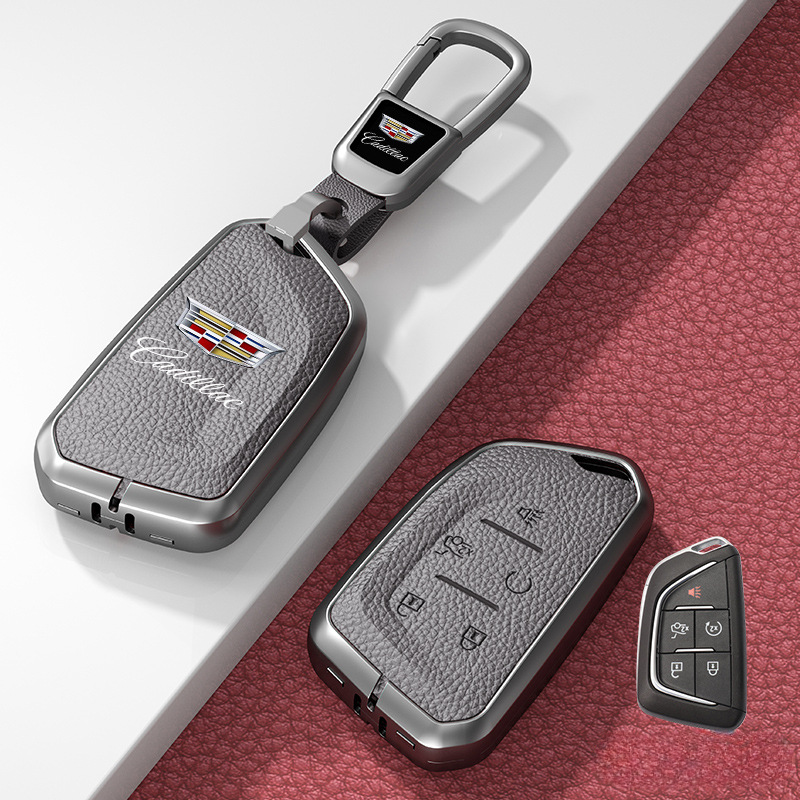 Load image into Gallery viewer, Cadillac Zinc Alloy + Leather Protection Car Key Fob Case Cover For XT5, TS-L, CT6, XT4, XTS - i-Station Mobile Phone &amp; Electronic Device Repair and Accessories
