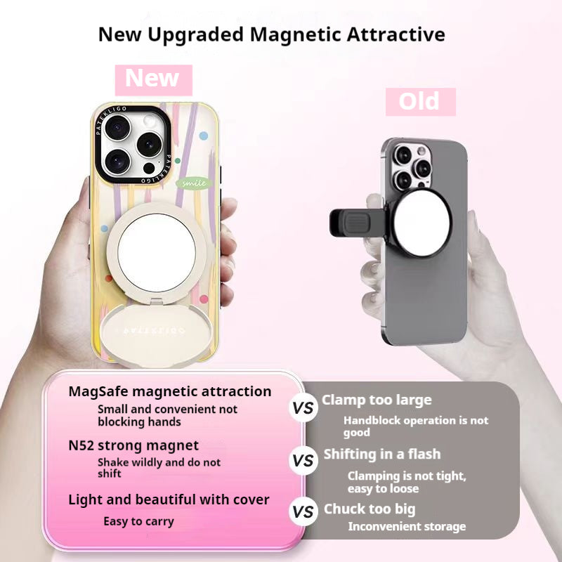 Load image into Gallery viewer, [Magsafe Comptible][Built-in Mirror Stand] Apple iPhone 14/Pro/Pro Max Laser Gradient Shockproof Fashion-Forward Series Case
