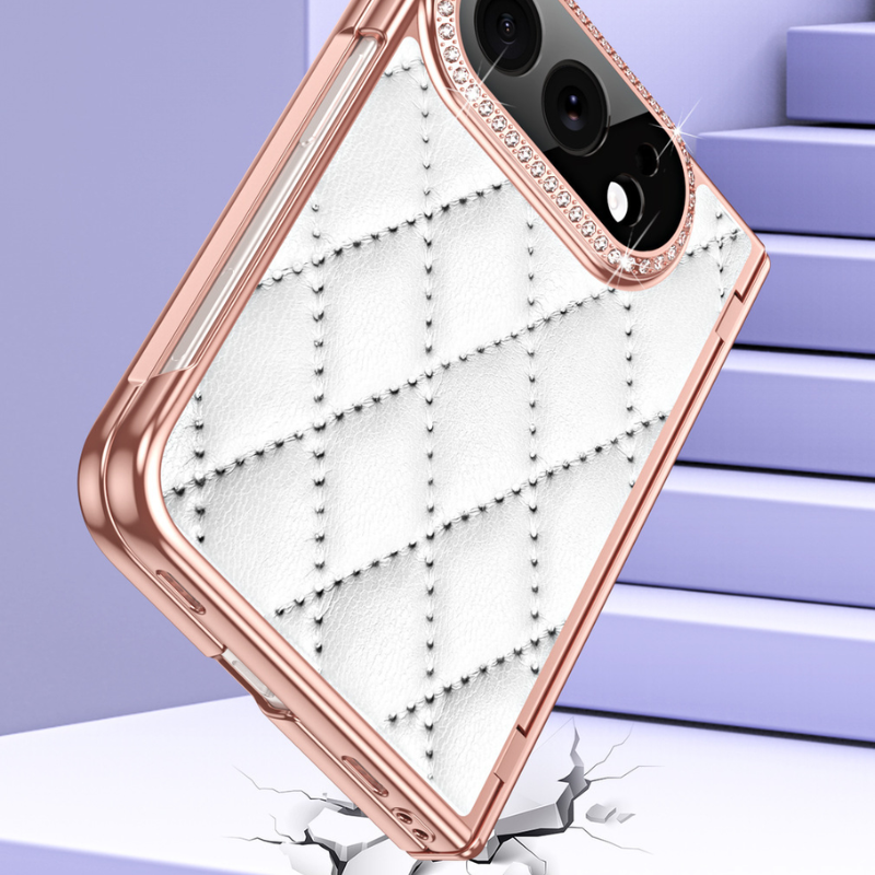 Load image into Gallery viewer, Apple iPhone Ultra / Fold - Luxury Diamond Leather-Textured Folding Case with Hinge Protection
