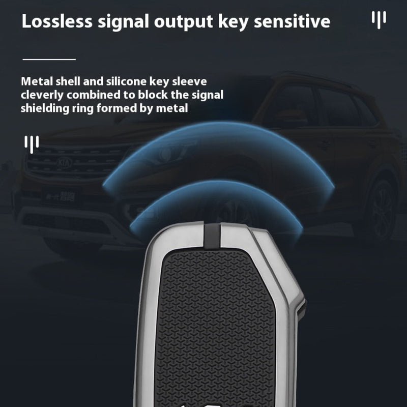 Load image into Gallery viewer, Kia Zinc Alloy + Silicone Car Key Fob Case Cover For K5, Seltos, Sportage, Sorento, Cerato, Ceed, Niro EV, Telluride, Soul, Proceed - i-Station Mobile Phone &amp; Electronic Device Repair and Accessories
