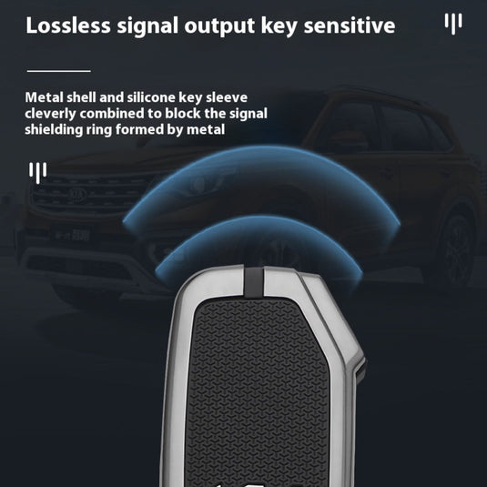 Kia Zinc Alloy + Silicone Car Key Fob Case Cover For K5, Seltos, Sportage, Sorento, Cerato, Ceed, Niro EV, Telluride, Soul, Proceed - i-Station Mobile Phone & Electronic Device Repair and Accessories
