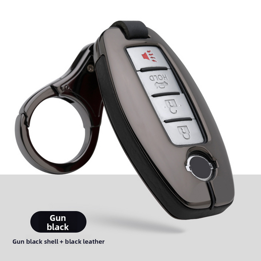 Nissan Zinc Alloy + PU Leather Car Key Fob Case Cover For Serena, Elgrand, Skyline, X-Trail, NoteCube,  March