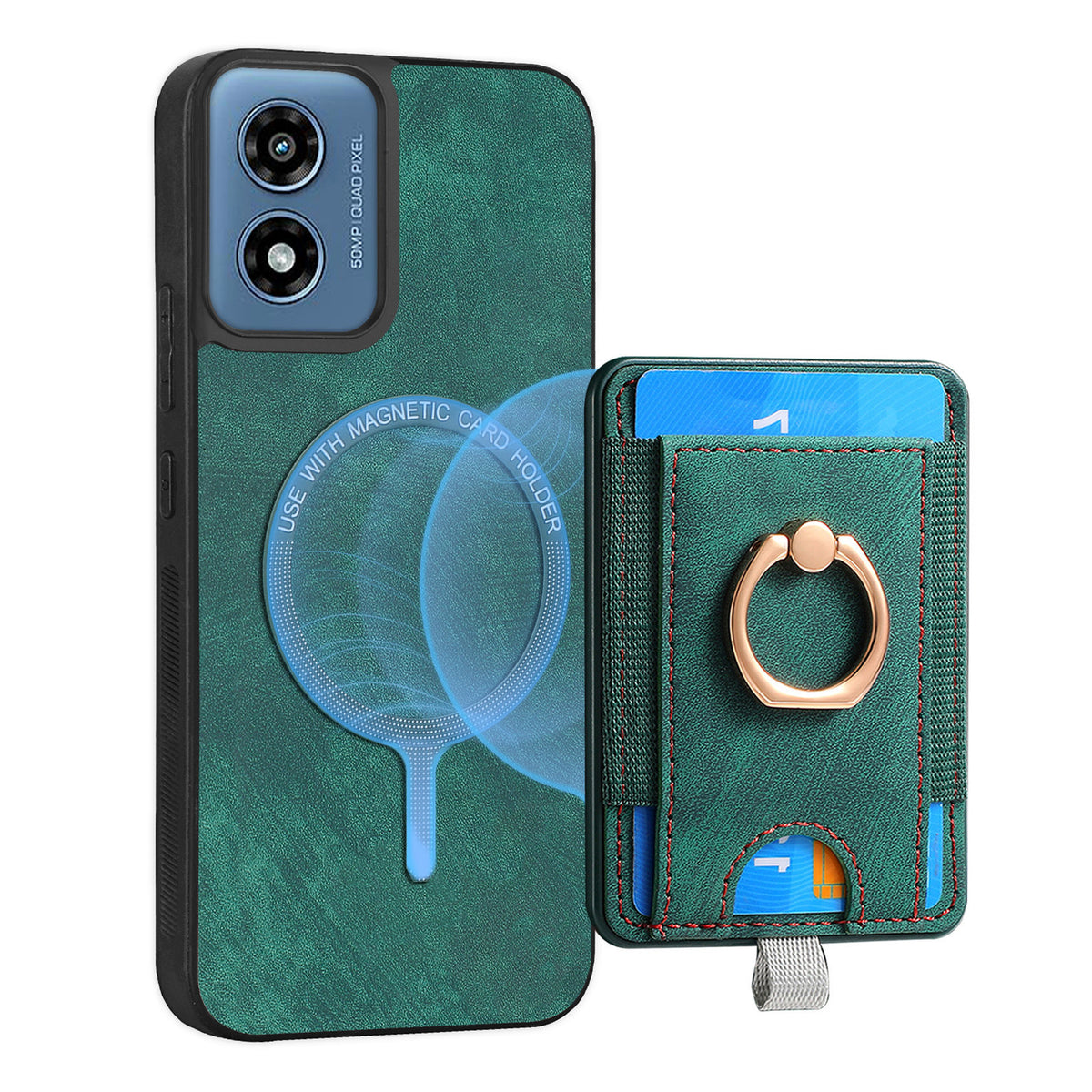 [With Ring Bracket][Detachable] Motorola Moto Edge 50 Fusion Shockproof Wallet Series Case With Card Slot - i-Station Mobile Phone & Electronic Device Repair and Accessories