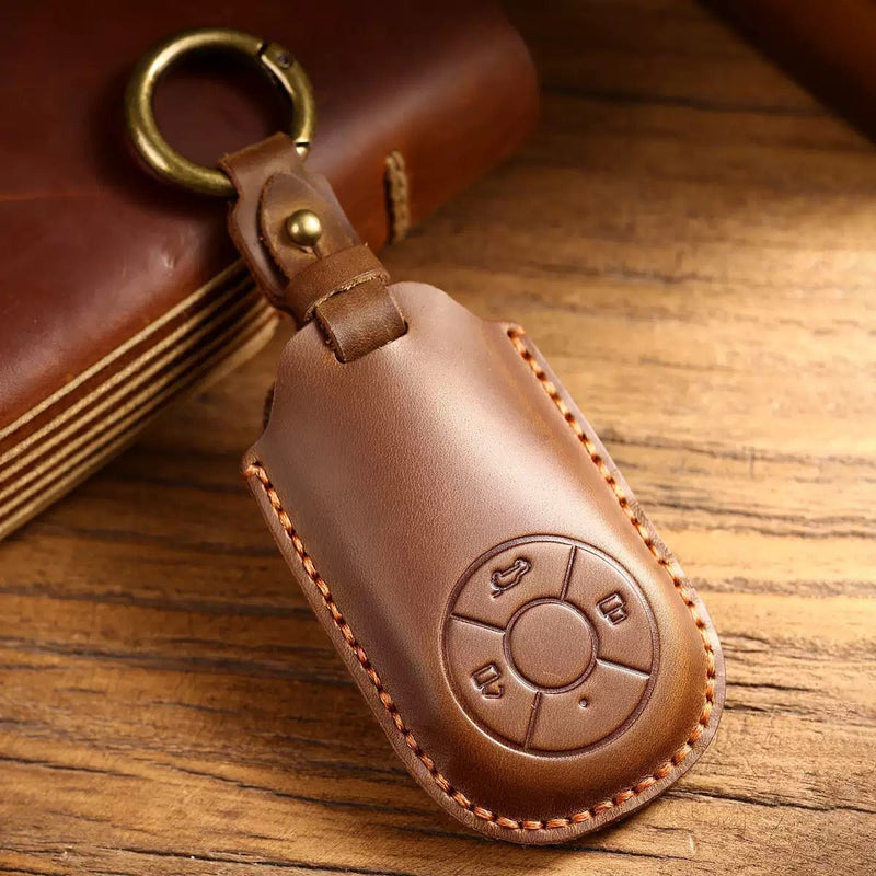 Load image into Gallery viewer, Great Wall Handcrafted Genuine Leather Car Key Fob Case Cover For ORA Good Cat, Lightning Cat, Black Cat, Ballet Cat, Good Cat GT, White Cat
