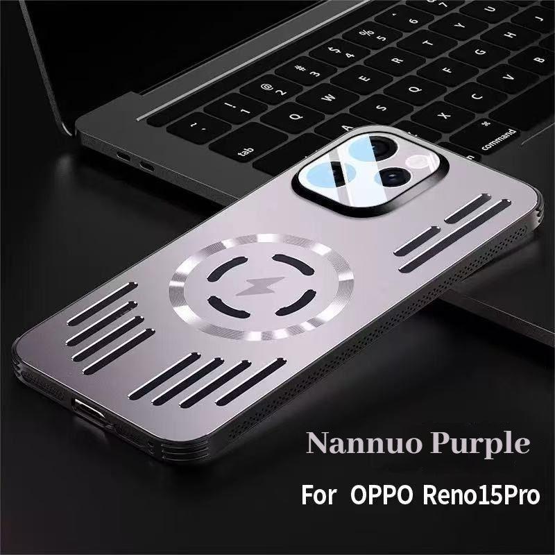 [Magsafe Compatible] OPPO Reno15 Pro Metal Matte Magnetic Hollow Cooling Case - i-Station Mobile Phone & Electronic Device Repair and Accessories