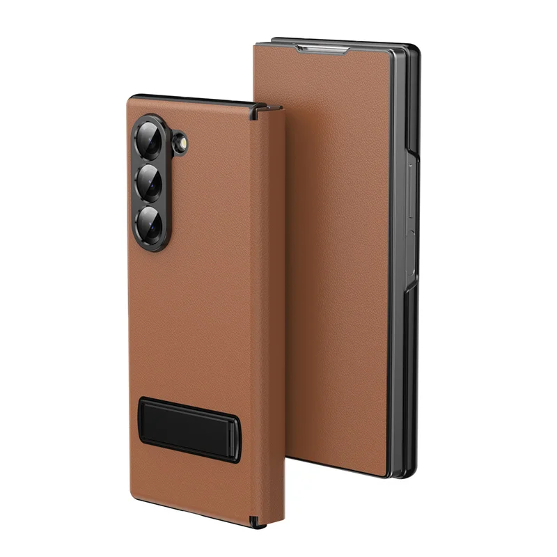 Load image into Gallery viewer, [Built-in Kickstand] Samsung Galaxy Z Fold7 (SM-F966) - Premium Leather Shockproof Case
