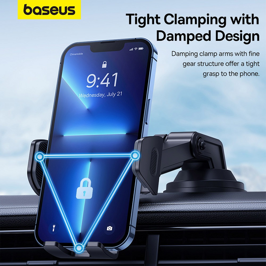 Baseus UltraControl Go Series Clamp-Type Phone Holder (Suction Cup Version) - Cluster Black - i-Station Mobile Phone & Electronic Device Repair and Accessories