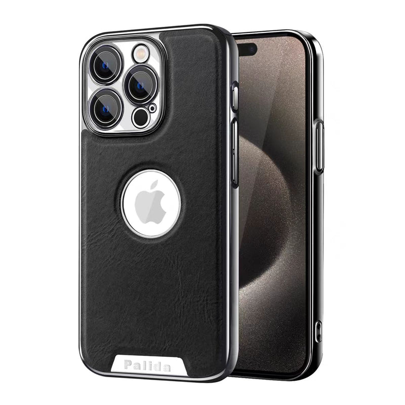 Load image into Gallery viewer, [With Camera Protector] Apple iPhone 15/Pro/Pro Max - Business Electroplated Leather Heat Dissipation Shockproof Case
